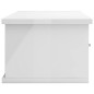 vidaXL Estante cajones pared contrachapada blanco brillo 60x26x18,5cm