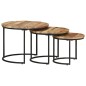 vidaXL Mesas apilables 3 unidades madera rugosa de mango vidaXL Mesas apilables 3 unidades madera rugosa de mango