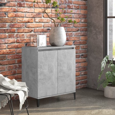 vidaXL Aparador de madera contrachapada gris hormigón 60x35x70 cm