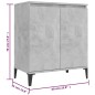 vidaXL Aparador de madera contrachapada gris hormigón 60x35x70 cm vidaXL Aparador de madera contrachapada gris hormigón 60x35x70 cm