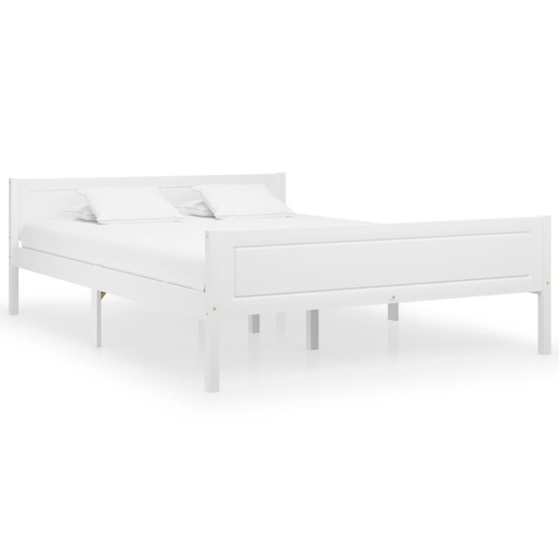 vidaXL Estructura de cama de madera maciza de pino blanca 120x200 cm vidaXL Estructura de cama de madera maciza de pino blanca 120x200 cm