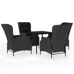 vidaXL Juego de comedor de jardín 5 piezas gris oscuro