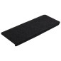 vidaXL Alfombrilla autoadhesiva de escalera 15 uds negro 65x24,5x3,5cm