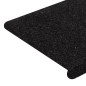 vidaXL Alfombrilla autoadhesiva de escalera 15 uds negro 65x24,5x3,5cm