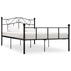 vidaXL Estructura de cama de metal negro 140x200 cm