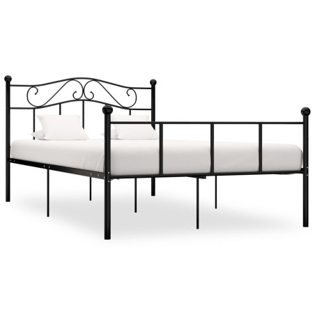 vidaXL Estructura de cama de metal negro 140x200 cm