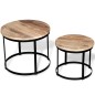 vidaXL Set de mesa de centro redondas 2 uds madera de mango 40/50 cm vidaXL Set de mesa de centro redondas 2 uds madera de mango 40/50 cm