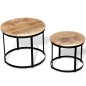 vidaXL Set de mesa de centro redondas 2 uds madera de mango 40/50 cm vidaXL Set de mesa de centro redondas 2 uds madera de mango 40/50 cm