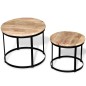 vidaXL Set de mesa de centro redondas 2 uds madera de mango 40/50 cm vidaXL Set de mesa de centro redondas 2 uds madera de mango 40/50 cm