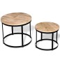 vidaXL Set de mesa de centro redondas 2 uds madera de mango 40/50 cm vidaXL Set de mesa de centro redondas 2 uds madera de mango 40/50 cm