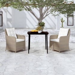 vidaXL Juego de comedor de jardín 3 piezas marrón