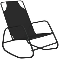 vidaXL Tumbona mecedora de acero y textilene negro