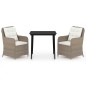 vidaXL Juego de comedor de jardín 3 piezas marrón vidaXL Juego de comedor de jardín 3 piezas marrón