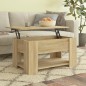 vidaXL Mesa de centro madera contrachapada roble Sonoma 79x49x41 cm