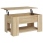 vidaXL Mesa de centro madera contrachapada roble Sonoma 79x49x41 cm