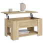 vidaXL Mesa de centro madera contrachapada roble Sonoma 79x49x41 cm