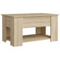 vidaXL Mesa de centro madera contrachapada roble Sonoma 79x49x41 cm