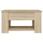 vidaXL Mesa de centro madera contrachapada roble Sonoma 79x49x41 cm