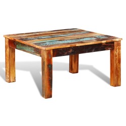 vidaXL Mesa de centro cuadrada de madera reciclada 