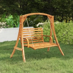vidaXL Columpio de madera maciza curvada con acabado de teca