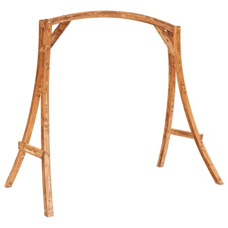 vidaXL Columpio de madera maciza curvada con acabado de teca