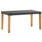 vidaXL Banco de jardín ratán sintético y madera de acacia negro 120 cm