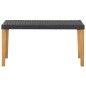 vidaXL Banco de jardín ratán sintético y madera de acacia negro 120 cm