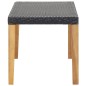 vidaXL Banco de jardín ratán sintético y madera de acacia negro 120 cm