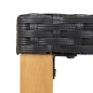 vidaXL Banco de jardín ratán sintético y madera de acacia negro 120 cm