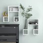 vidaXL Estantes de pared 2 uds contrachapado blanco brillo 50x15x50 cm