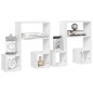 vidaXL Estantes de pared 2 uds contrachapado blanco brillo 50x15x50 cm