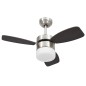 vidaXL Ventilador de techo con luz con mando marrón oscuro 76 cm