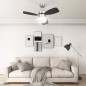 vidaXL Ventilador de techo con luz con mando marrón oscuro 76 cm