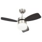 vidaXL Ventilador de techo con luz con mando marrón oscuro 76 cm