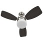 vidaXL Ventilador de techo con luz con mando marrón oscuro 76 cm
