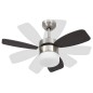 vidaXL Ventilador de techo con luz con mando marrón oscuro 76 cm