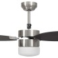 vidaXL Ventilador de techo con luz con mando marrón oscuro 76 cm