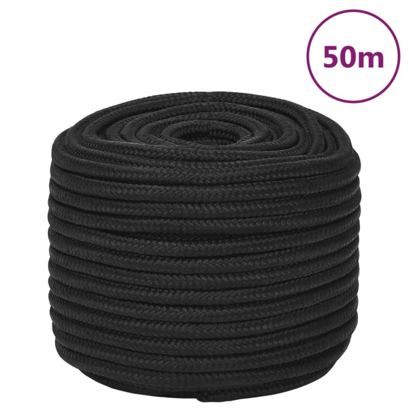 vidaXL Cuerda de barco polipropileno negro intenso 14 mm 50 m vidaXL Cuerda de barco polipropileno negro intenso 14 mm 50 m