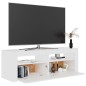 vidaXL Mueble para TV con luces LED blanco 120x35x40 cm