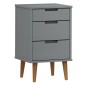 vidaXL Mesita de noche MOLDE madera maciza de pino gris 40x35x65 cm vidaXL Mesita de noche MOLDE madera maciza de pino gris 40x35x65 cm