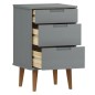 vidaXL Mesita de noche MOLDE madera maciza de pino gris 40x35x65 cm vidaXL Mesita de noche MOLDE madera maciza de pino gris 40x35x65 cm