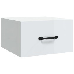 vidaXL Mesita de noche de pared blanco brillante 35x35x20 cm  
