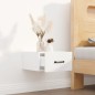 vidaXL Mesita de noche de pared blanco brillante 35x35x20 cm vidaXL Mesita de noche de pared blanco brillante 35x35x20 cm