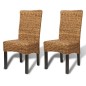 vidaXL Sillas de comedor 2 unidades madera maciza de mango y abacá vidaXL Sillas de comedor 2 unidades madera maciza de mango y abacá