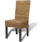 vidaXL Sillas de comedor 2 unidades madera maciza de mango y abacá vidaXL Sillas de comedor 2 unidades madera maciza de mango y abacá