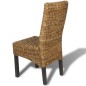 vidaXL Sillas de comedor 2 unidades madera maciza de mango y abacá vidaXL Sillas de comedor 2 unidades madera maciza de mango y abacá