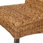 vidaXL Sillas de comedor 2 unidades madera maciza de mango y abacá vidaXL Sillas de comedor 2 unidades madera maciza de mango y abacá
