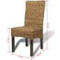 vidaXL Sillas de comedor 2 unidades madera maciza de mango y abacá vidaXL Sillas de comedor 2 unidades madera maciza de mango y abacá