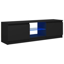 vidaXL Mueble para TV con luces LED negro 120x30x35,5 cm