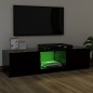 vidaXL Mueble para TV con luces LED negro 120x30x35,5 cm